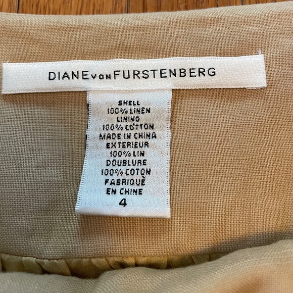 Diane Von Furstenberg Tan Linen Skirt - Picture 7 of 9
